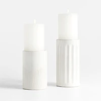 Dover White Ceramic Taper Candle Holder 7"