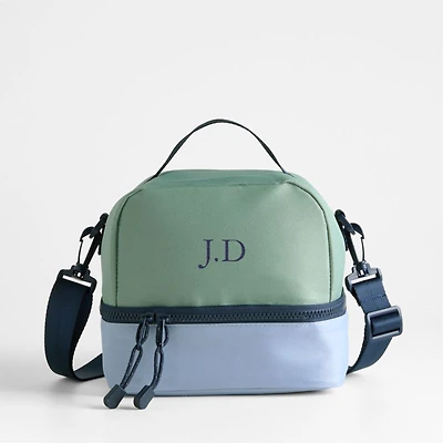 Dreamer Green Colorblock Dual Compartment Soft Insulated Kids Lunch Box
