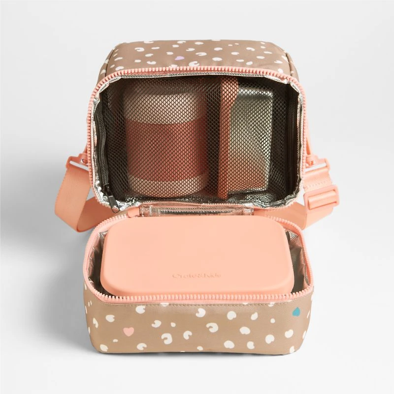 Dreamer Cheetah Charm Dual Compartment Soft Insulated Kids Lunch Box