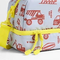 Dreamer Construction Trucks Dual Compartment Soft Insulated Kids Lunch Box