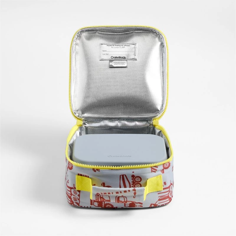 Dreamer Construction Trucks Standard Soft Insulated Kids Lunch Box
