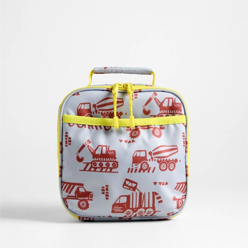 Dreamer Construction Trucks Standard Soft Insulated Kids Lunch Box
