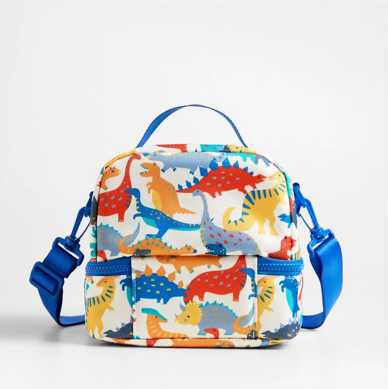 Dreamer Dino Party Dual Compartment Soft Insulated Kids Lunch Box