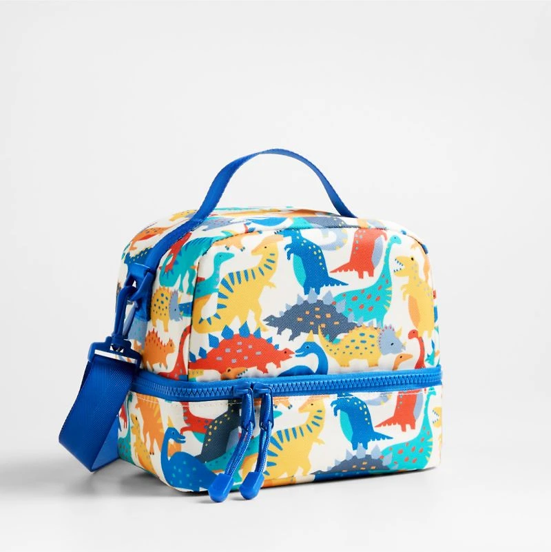 Dreamer Dino Party Dual Compartment Soft Insulated Kids Lunch Box