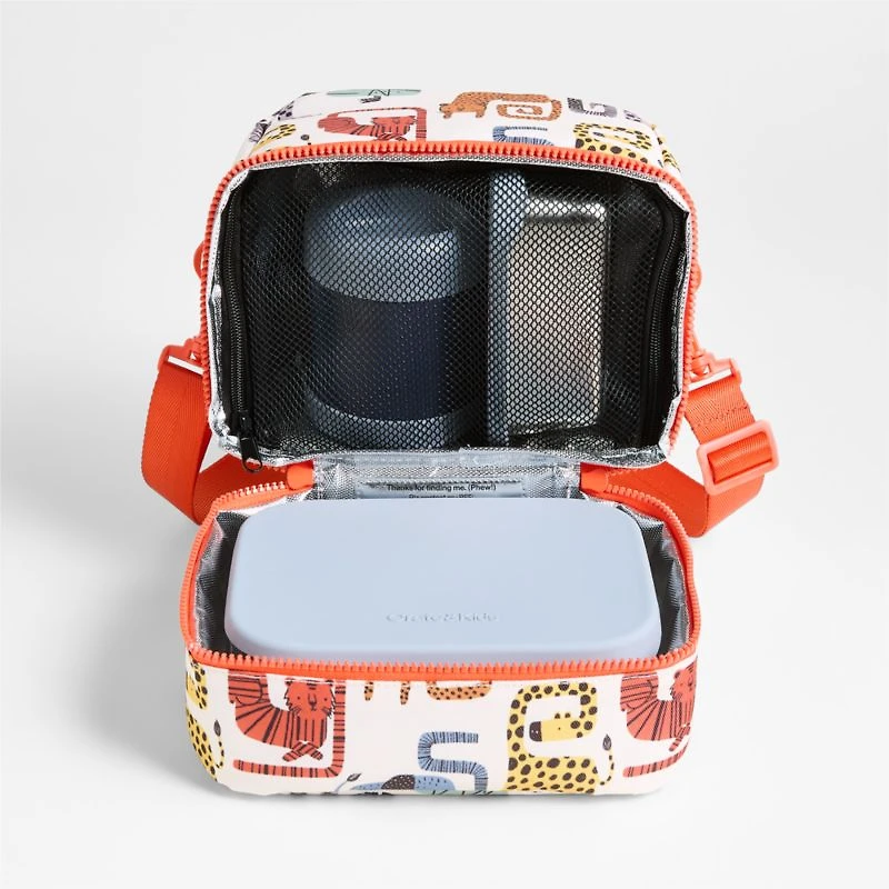 Dreamer Geo Jungle Dual Compartment Soft Insulated Kids Lunch Box