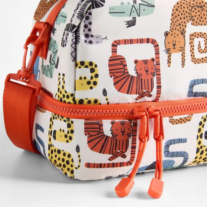 Dreamer Geo Jungle Dual Compartment Soft Insulated Kids Lunch Box