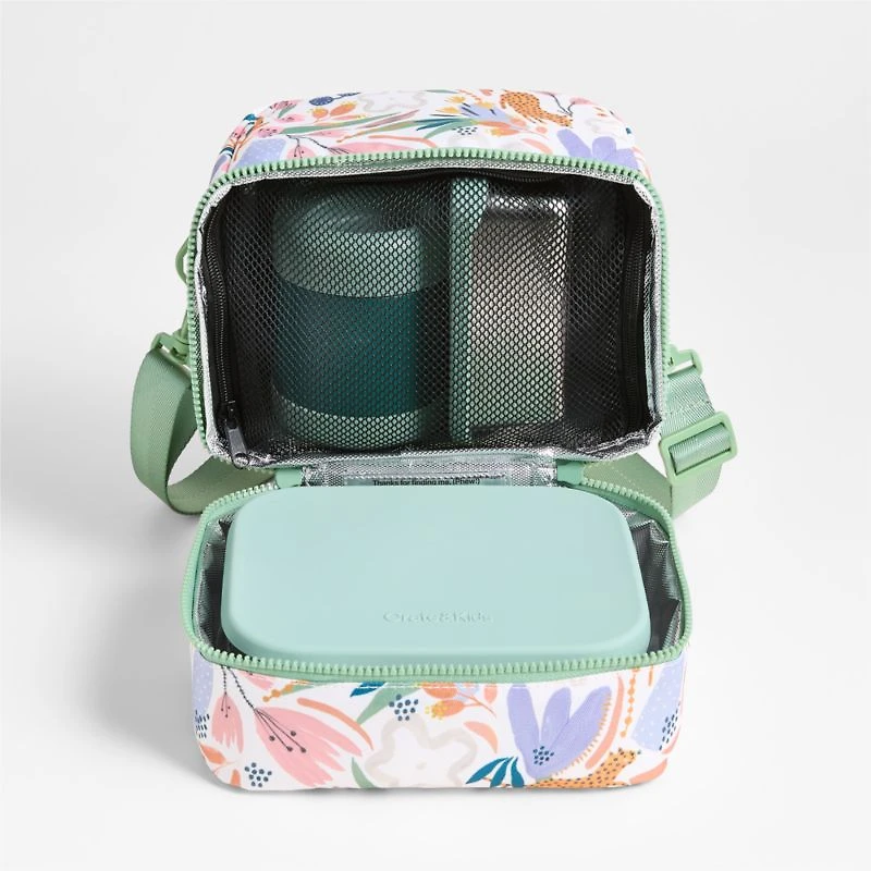 Dreamer Leopard Floral Dual Compartment Soft Insulated Kids Lunch Box