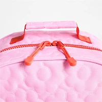 Dreamer Quilted Pink Flower Large Kids Backpack with Side Pockets