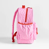 Dreamer Quilted Pink Flower Large Kids Backpack with Side Pockets