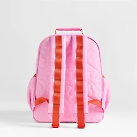 Dreamer Quilted Pink Flower Medium Kids Backpack with Side Pockets