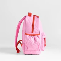 Dreamer Quilted Pink Flower Medium Kids Backpack with Side Pockets