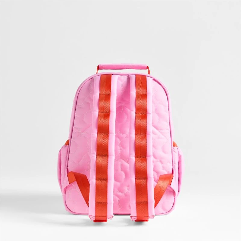 Dreamer Quilted Pink Flower Small Kids Backpack with Side Pockets