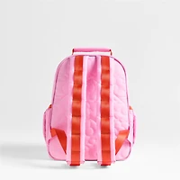 Dreamer Quilted Pink Flower Small Kids Backpack with Side Pockets