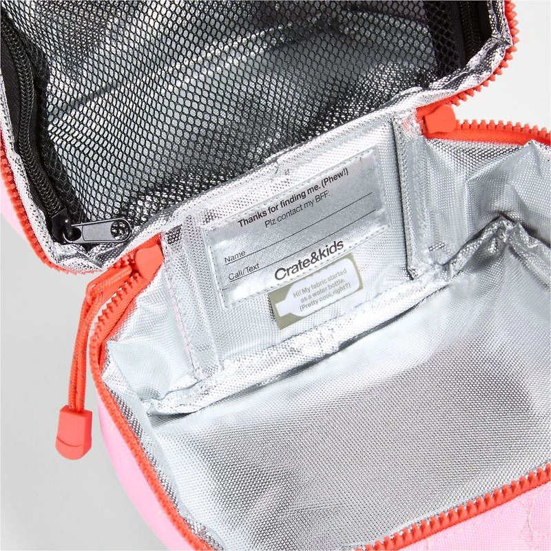 Dreamer Quilted Pink Flower Dual Compartment Soft Insulated Kids Lunch Box