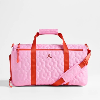 Dreamer Quilted Pink Flower Kids Duffel Bag