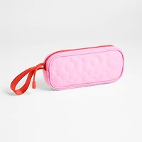 Dreamer Quilted Pink Flower Soft Kids Pencil Case