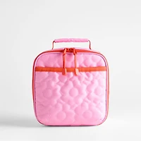 Dreamer Quilted Pink Flower Standard Soft Insulated Kids Lunch Box