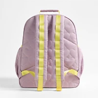 Dreamer Quilted Purple Heart Large Kids Backpack with Side Pockets