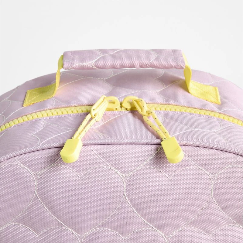 Dreamer Quilted Purple Heart Large Kids Backpack with Side Pockets