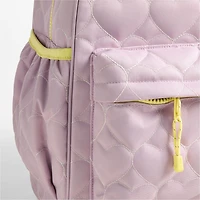 Dreamer Quilted Purple Heart Large Kids Backpack with Side Pockets