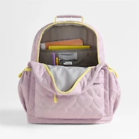 Dreamer Quilted Purple Heart Large Kids Backpack with Side Pockets