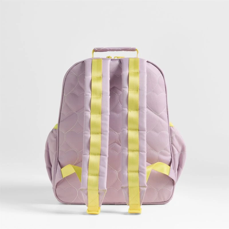 Dreamer Quilted Purple Heart Kids Backpack with Side Pockets