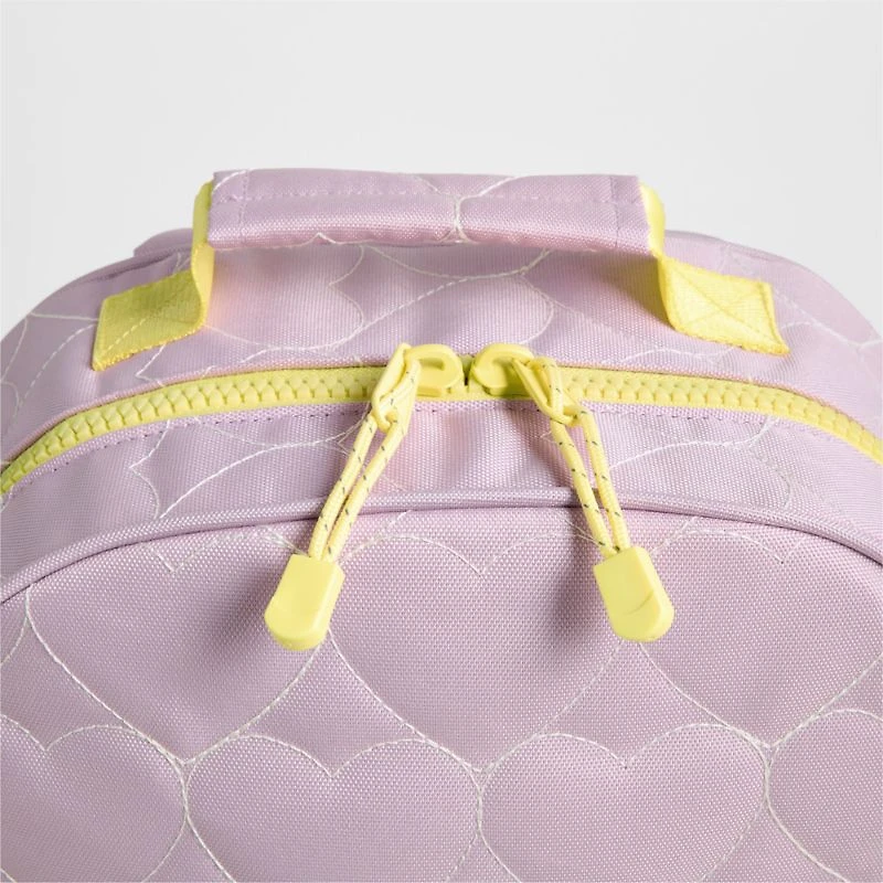 Dreamer Quilted Purple Heart Kids Backpack with Side Pockets
