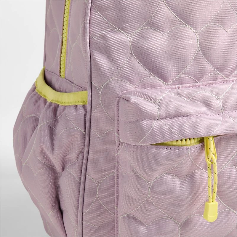 Dreamer Quilted Purple Heart Kids Backpack with Side Pockets