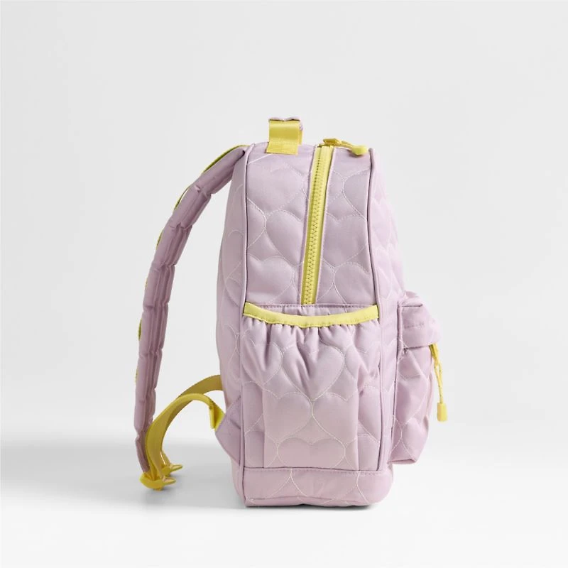 Dreamer Quilted Purple Heart Kids Backpack with Side Pockets