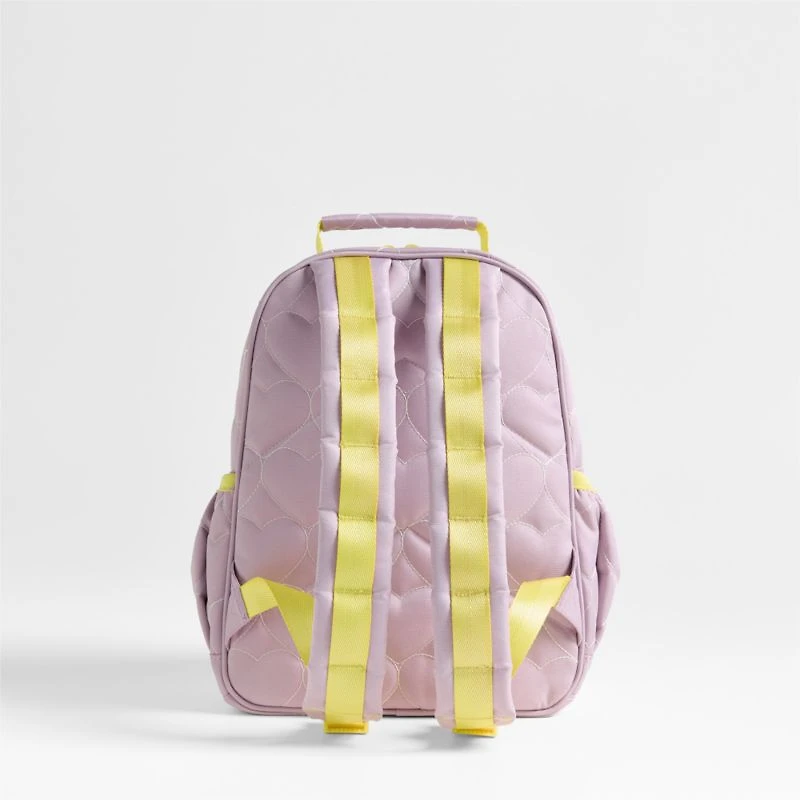 Dreamer Quilted Purple Heart Kids Backpack with Side Pockets