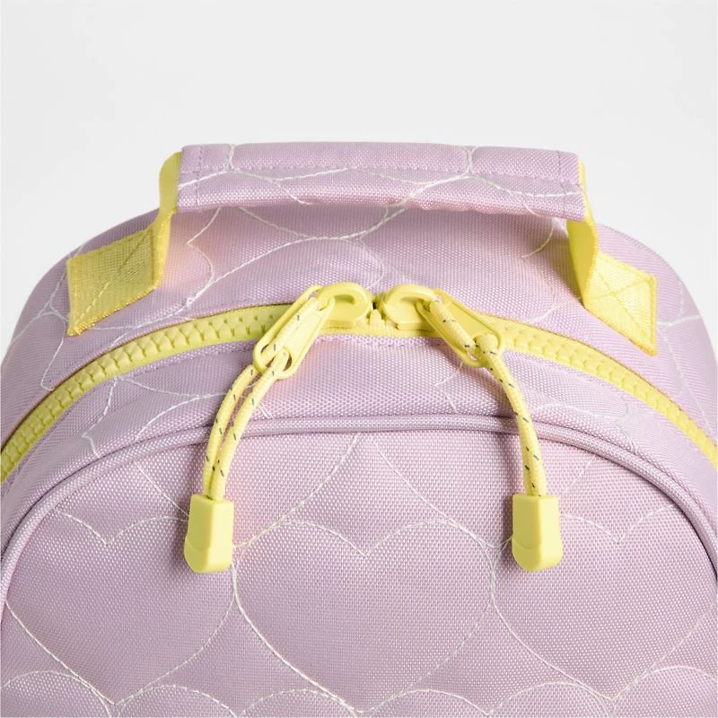 Dreamer Quilted Purple Heart Kids Backpack with Side Pockets