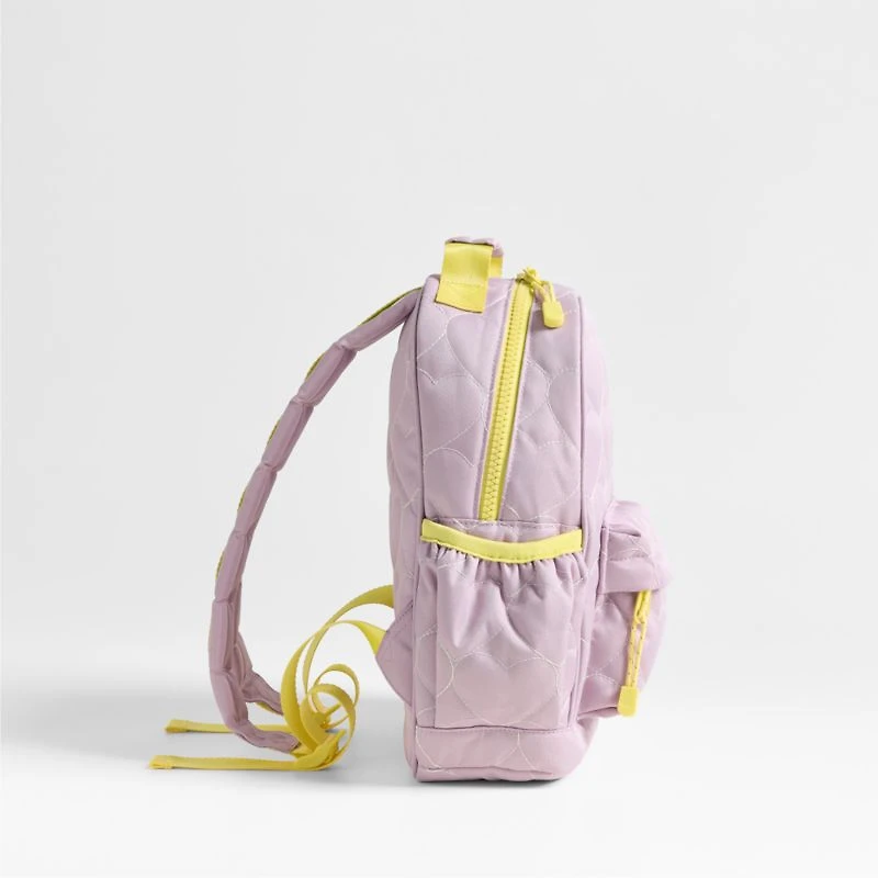 Dreamer Quilted Purple Heart Kids Backpack with Side Pockets
