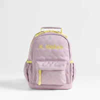 Dreamer Quilted Purple Heart Kids Backpack with Side Pockets