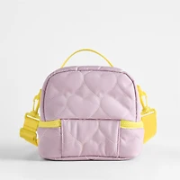 Dreamer Quilted Purple Heart Dual Compartment Soft Insulated Kids Lunch Box