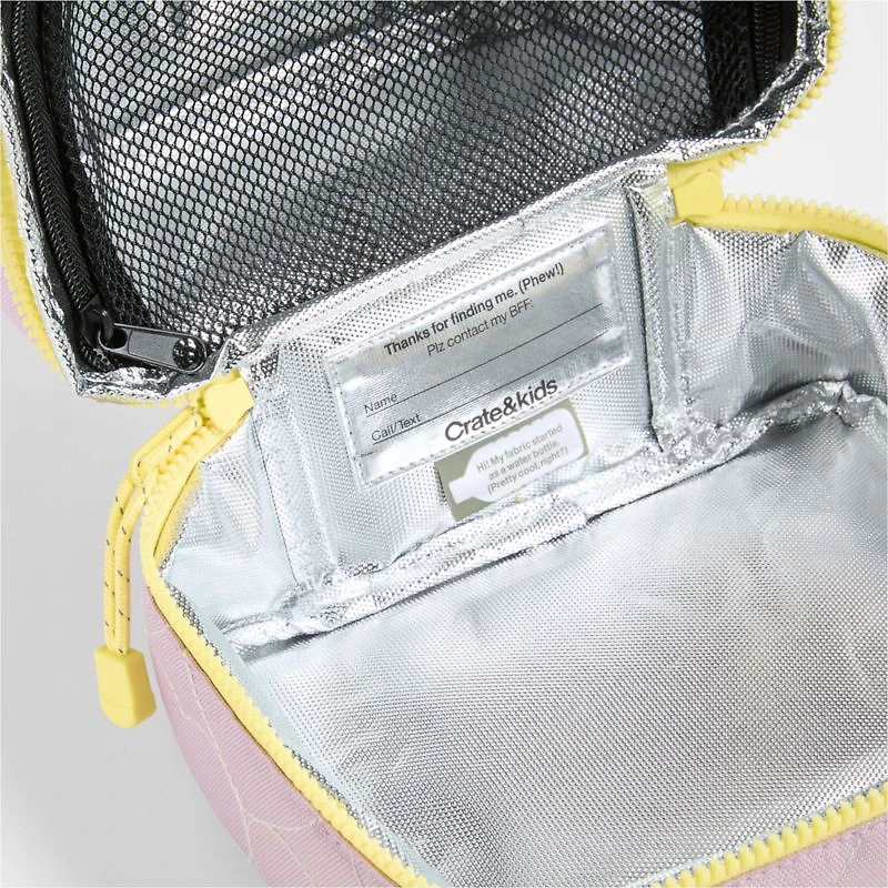 Dreamer Quilted Purple Heart Dual Compartment Soft Insulated Kids Lunch Box
