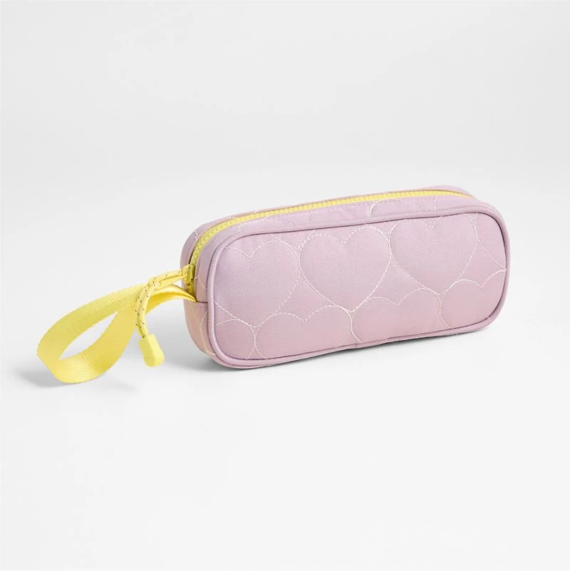 Dreamer Quilted Purple Heart Soft Kids Pencil Case