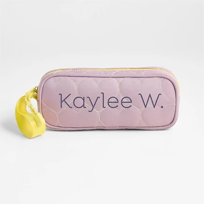 Dreamer Quilted Purple Heart Soft Kids Pencil Case