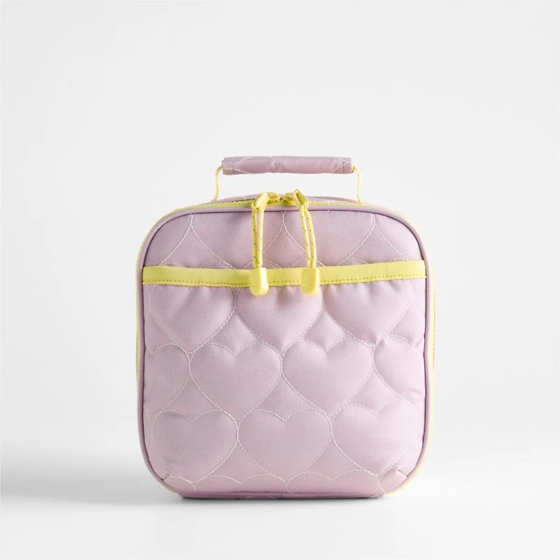 Dreamer Quilted Purple Heart Standard Soft Insulated Kids Lunch Box