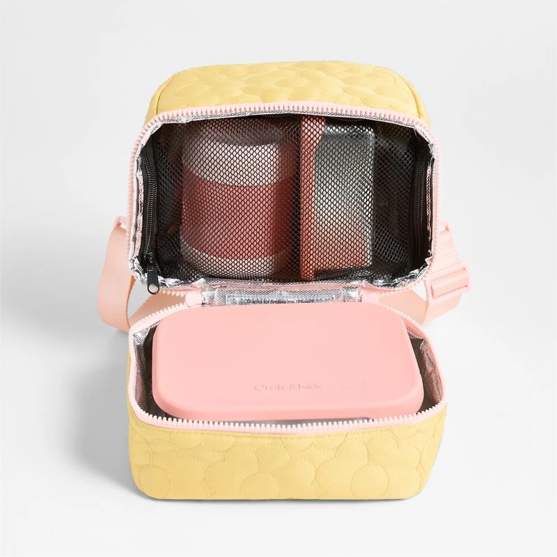Dreamer Quilted Flower Dual Compartment Soft Insulated Kids Lunch Box