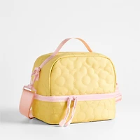 Dreamer Quilted Flower Dual Compartment Soft Insulated Kids Lunch Box