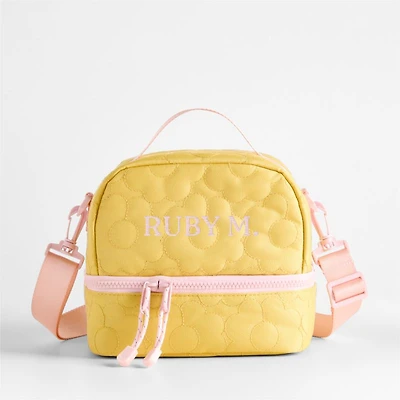 Dreamer Quilted Flower Dual Compartment Soft Insulated Kids Lunch Box