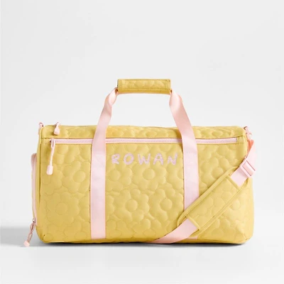 Dreamer Quilted Yellow Flower Kids Duffel Bag