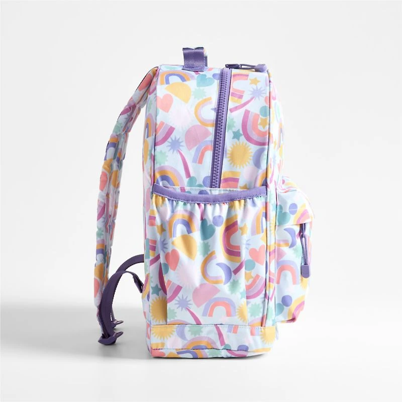 Dreamer Rainbow Dreams Large Kids Backpack with Side Pockets