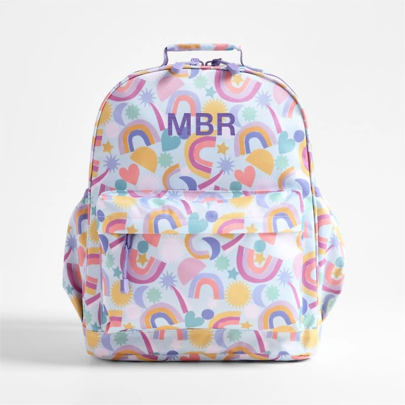 Dreamer Rainbow Dreams Large Kids Backpack with Side Pockets