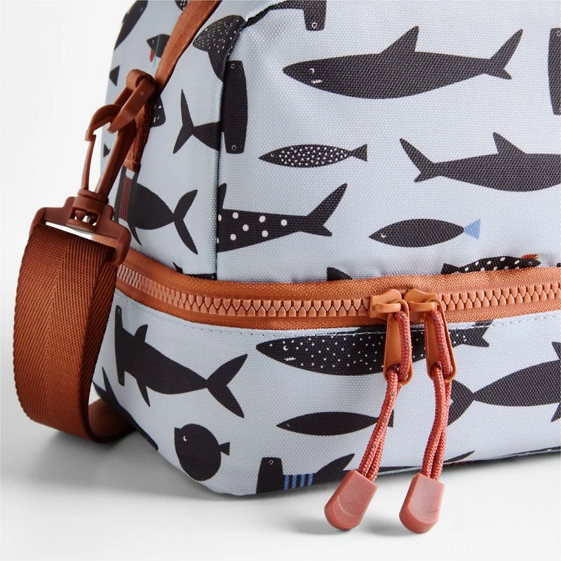 Dreamer Shark School Dual Compartment Soft Insulated Kids Lunch Box