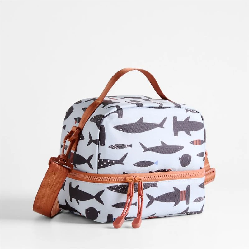 Dreamer Shark School Dual Compartment Soft Insulated Kids Lunch Box