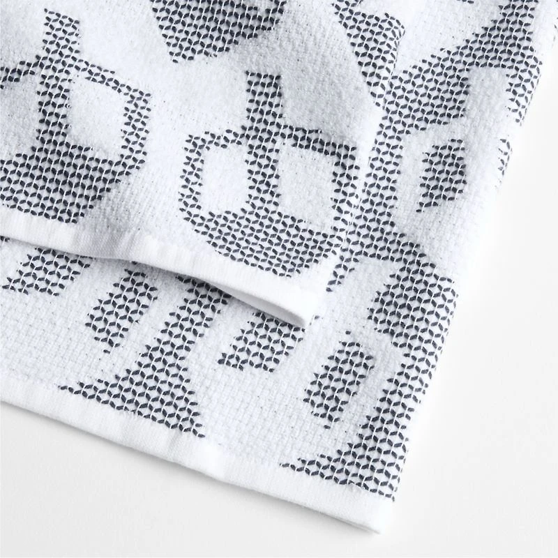 Dreidel Textured Terry Organic Cotton Kitchen Towels, Set of 2