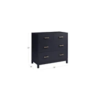 Parke 36" Navy Blue Wood 4-Drawer Kids Dresser Chest