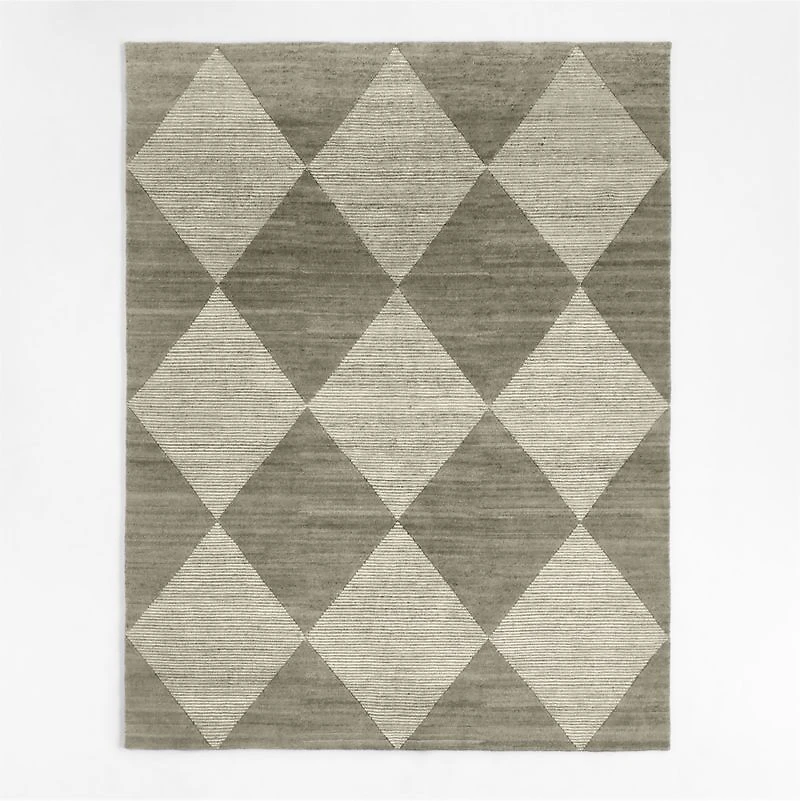 Dreux Wool Blend Hand-Knotted Diamond-Textured Caramel Brown Area Rug 8'x10'