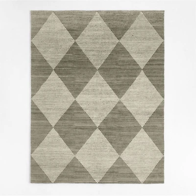 Dreux Wool Blend Hand-Knotted Diamond-Textured Caramel Brown Area Rug 8'x10'